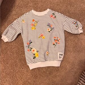 Floral Striped Kids Sweater